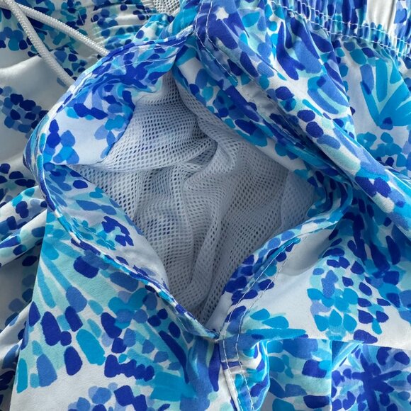 Lilly Pulitzer Swim Trunks Mens XL Turquoise Oasis Shell Me You Love Me SW-2104 - Picture 5 of 10